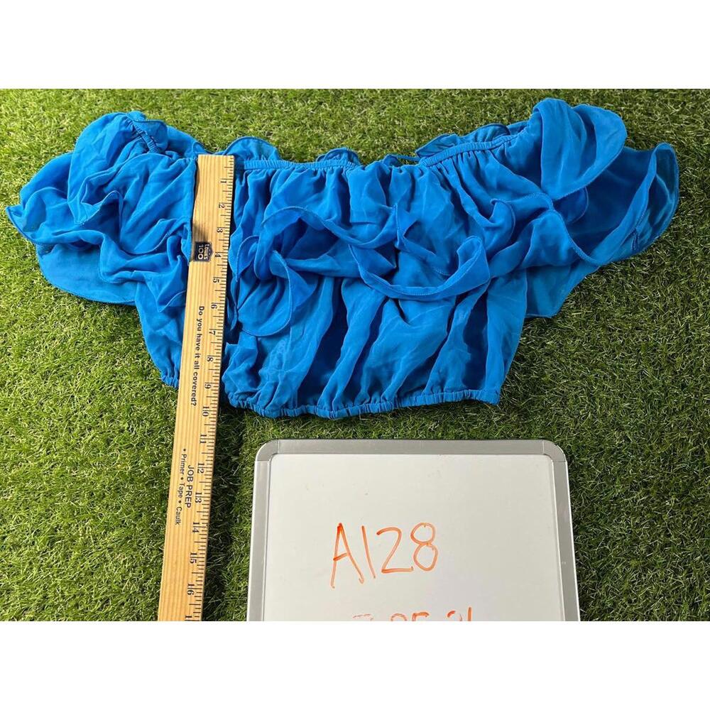Fashion‎ Nova Moment Of Truth Top Crop  in Blue, Size L